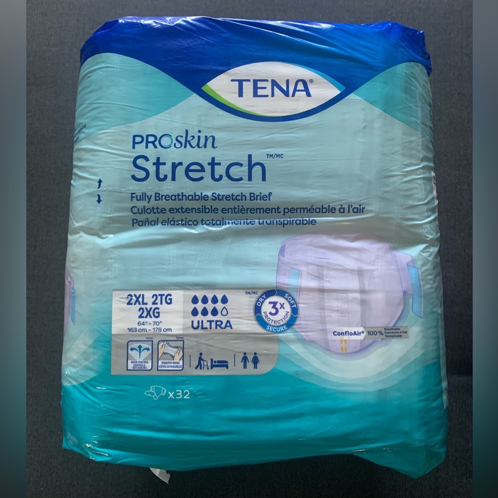 TENA Stretch Ultra Briefs, Incontinence, Disposable, Heavy Absorbency 2XL NWT